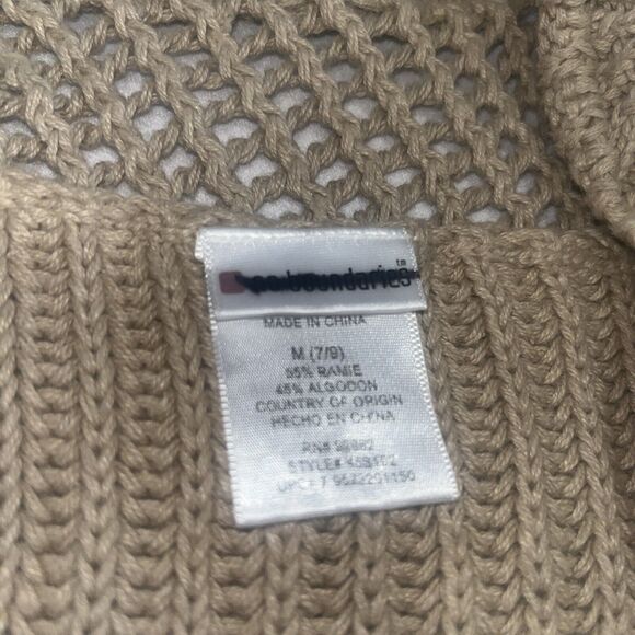 Y2K Ruffle Tan Tie Front Cardigan Midi Length Medium - Picture 7 of 9